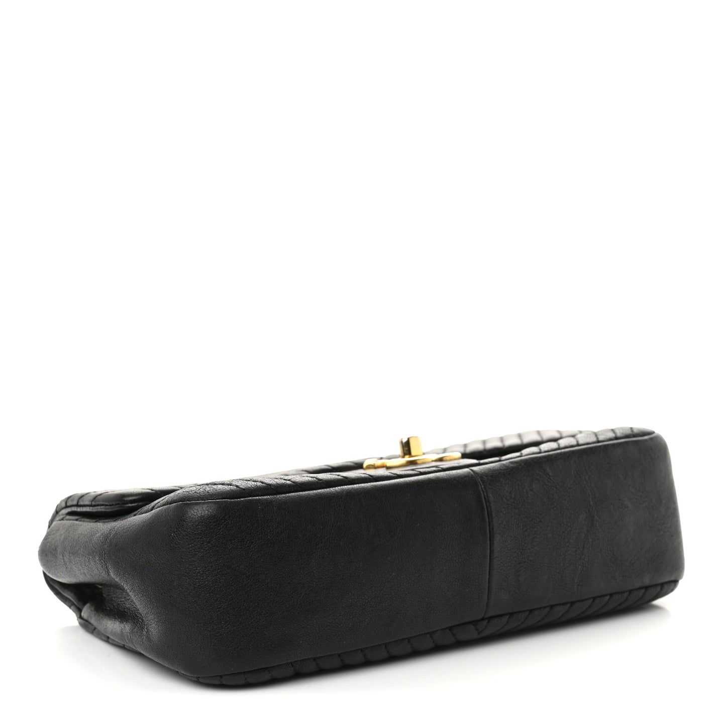 Calfskin Surpique Chevron Small Flap Black
