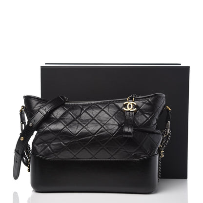 Chanel Aged Calfskin Quilted Medium Gabrielle Hobo Black 11 of 11