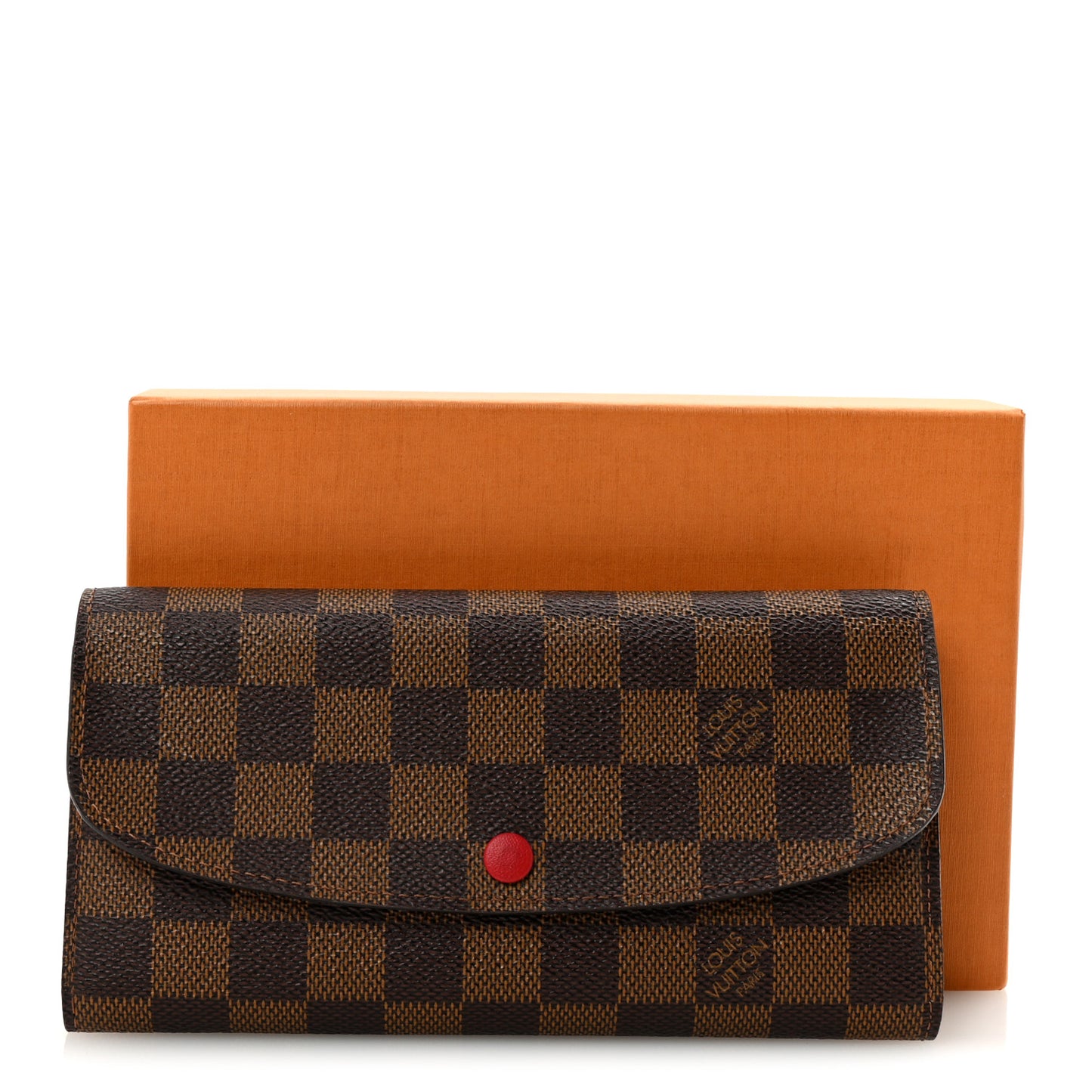 Damier Ebene Emilie Wallet Red