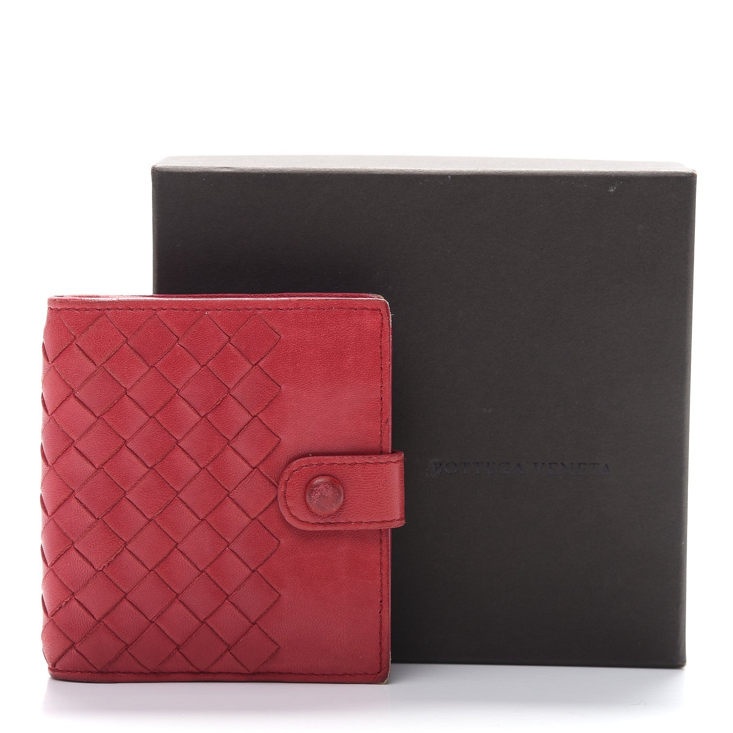 Bottega Veneta Nappa Intrecciato Snap Wallet Cassis 6 of 6