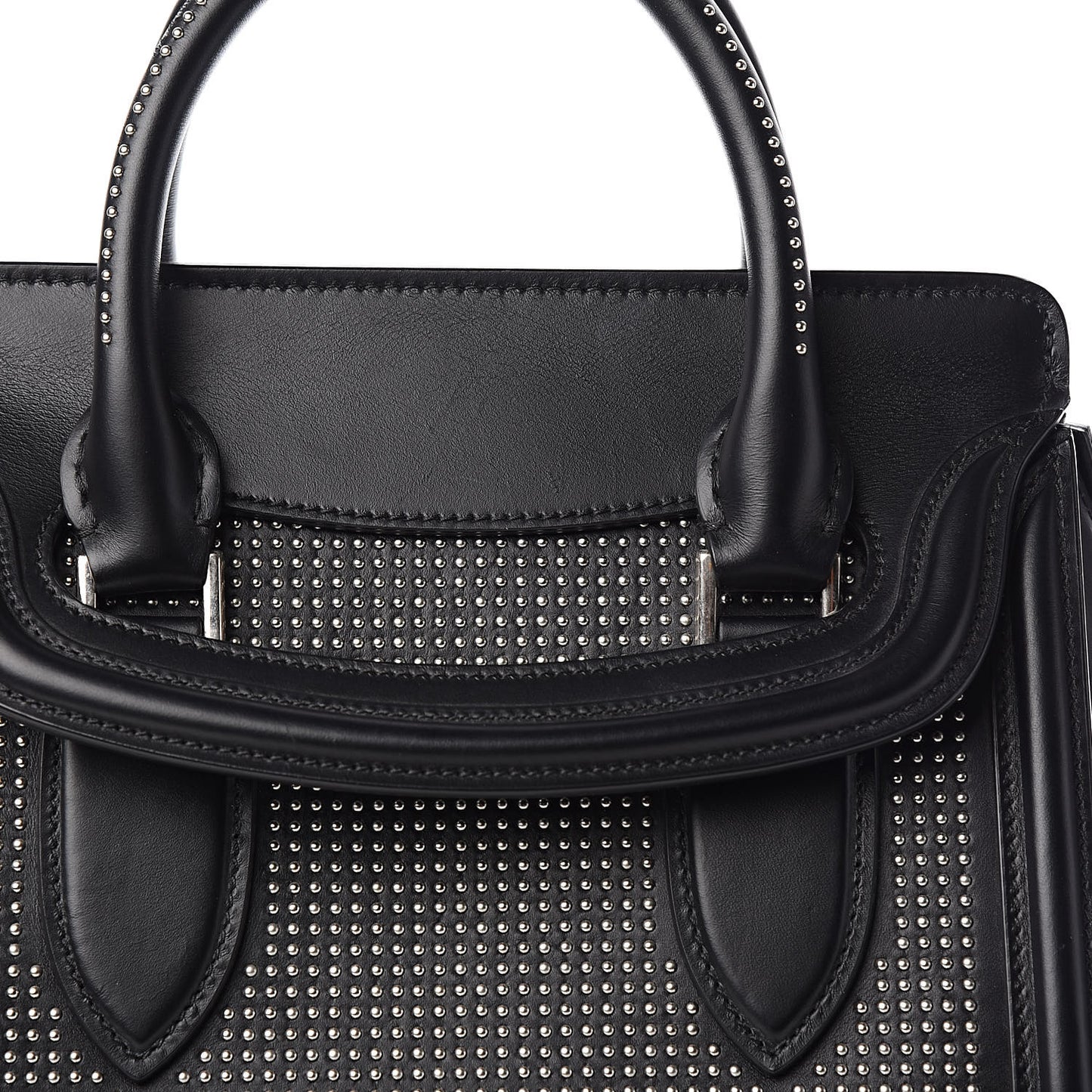 Calfskin Studded Large Heroine Black
