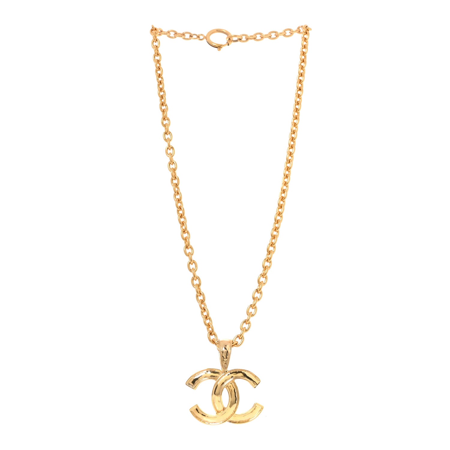 Chanel CC Pendant Necklace Gold 3 of 4