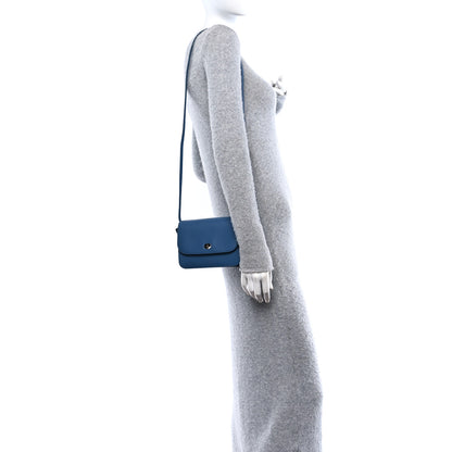 Loro Piana Calfskin Artemis Shoulder Bag Blue 2 of 10