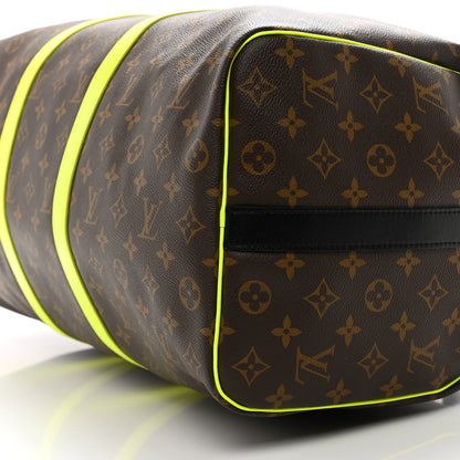 Louis Vuitton Monogram Macassar Keepall Bandouliere 50 Florescent Yellow 9 of 9
