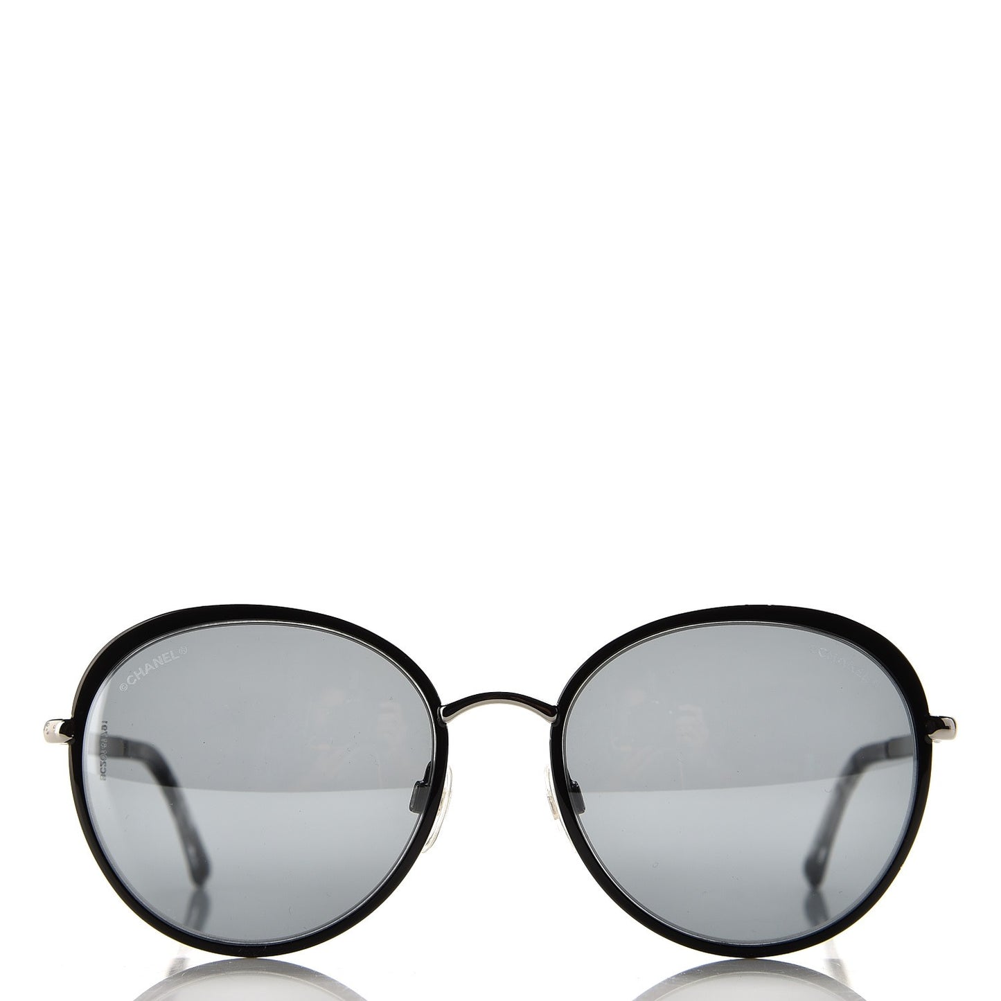Round Spring Sunglasses 4206 Black Silver