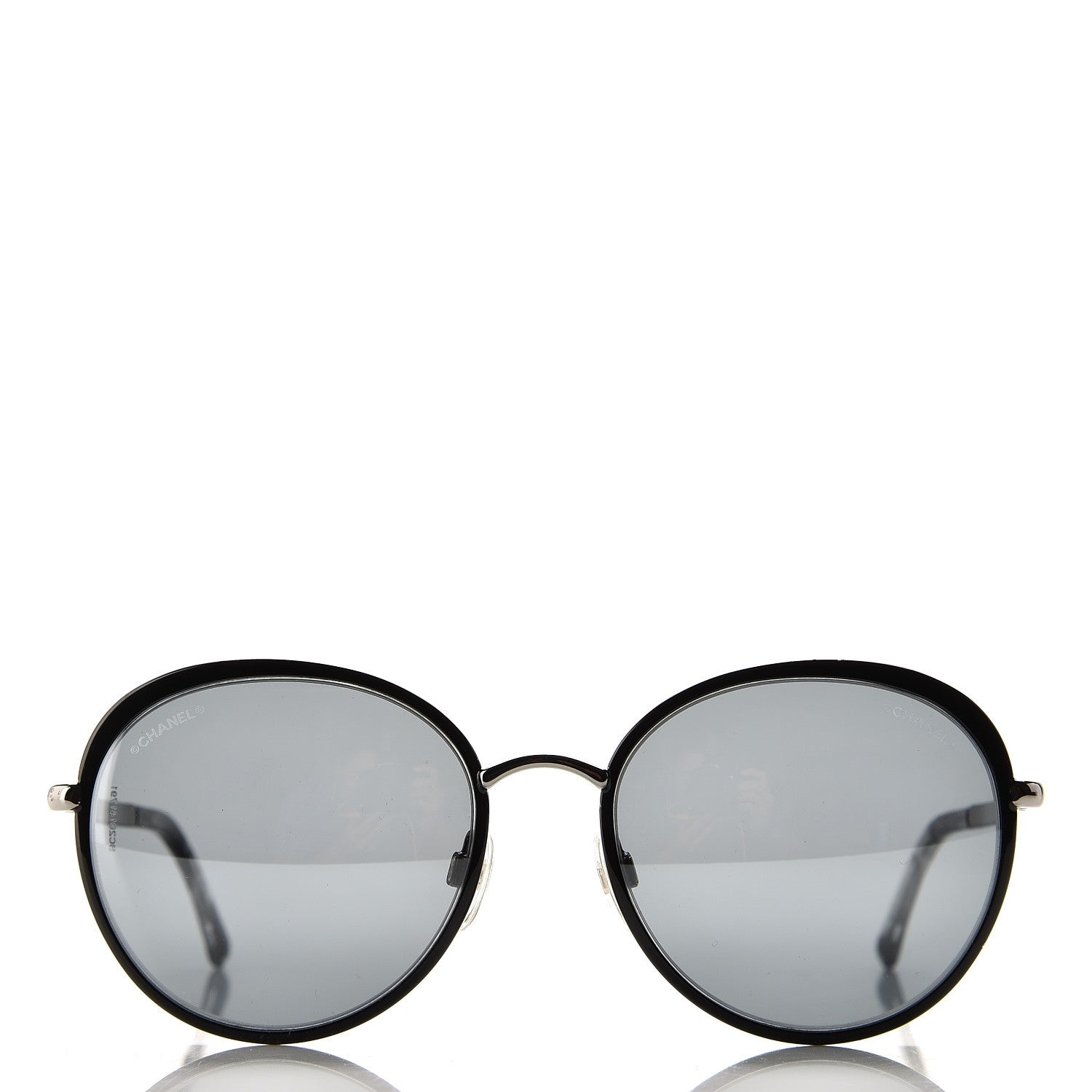 Chanel Round Spring Sunglasses 4206 Black Silver 2 of 9