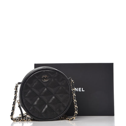 Chanel Caviar Quilted Round Clutch With Chain Black 8 of 8