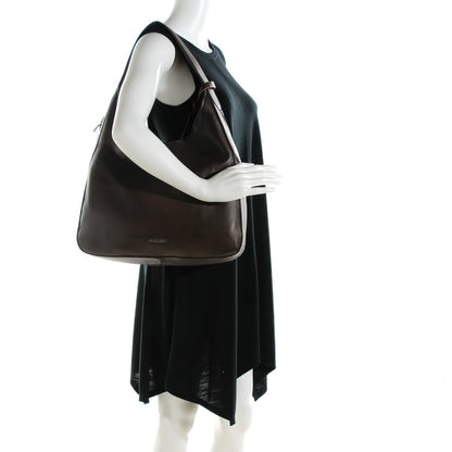 Prada Cervo Deerskin Zipper Detail Hobo Bruciato 5 of 7