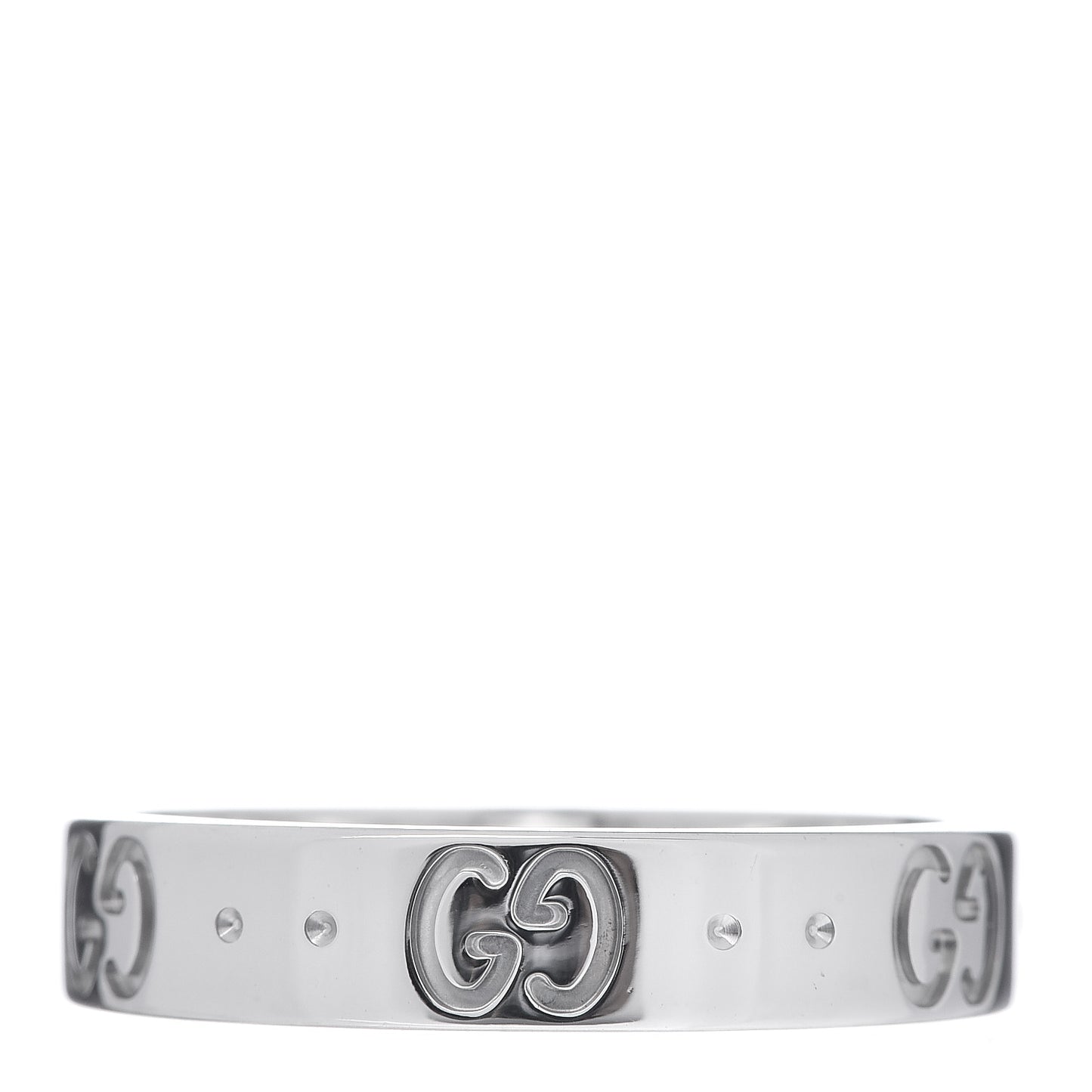 18K White Gold 4mm Icon Thin Band Ring 54 6.75