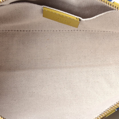 Gucci Calfskin Heartbeat Print Large Pouch Yellow Multicolor 5 of 11