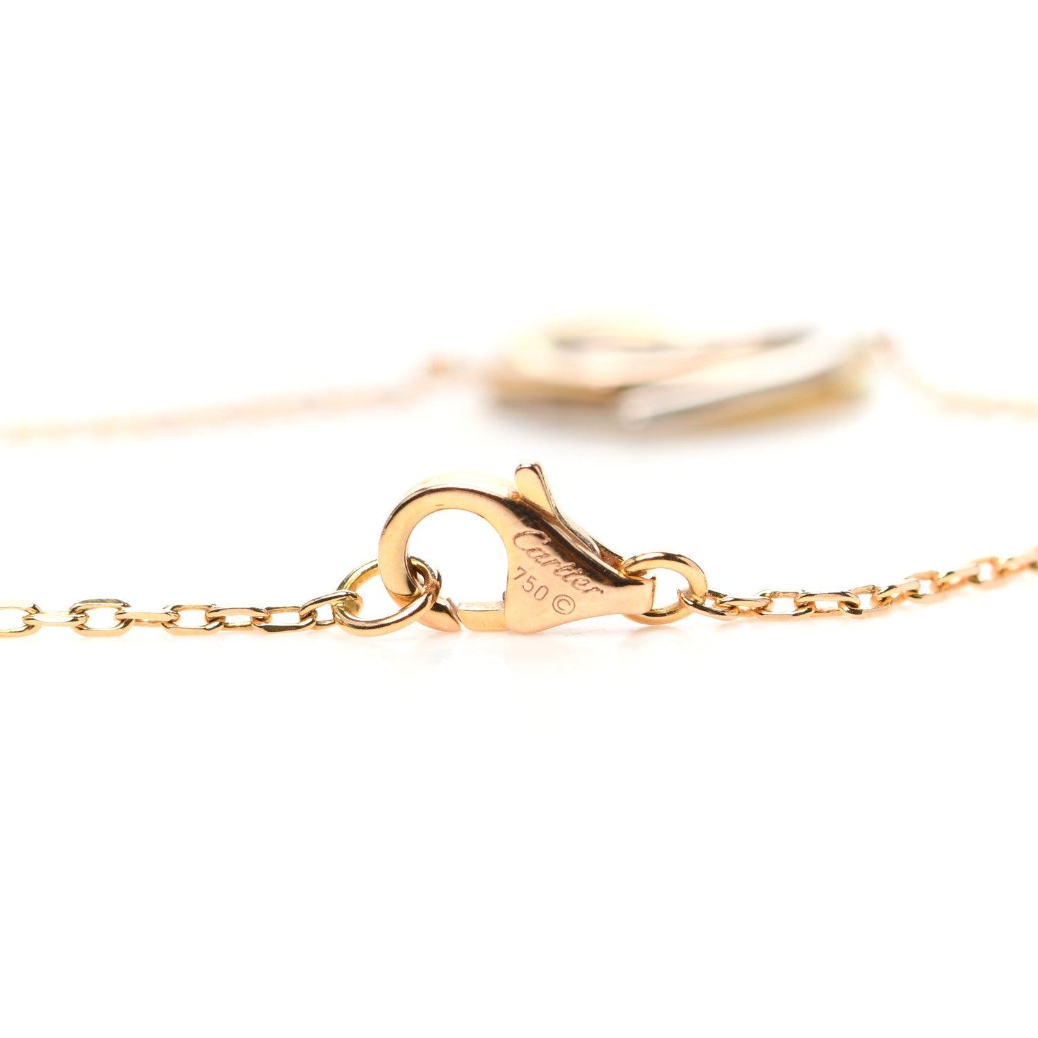 Cartier 18K Pink Yellow White Gold Trinity Heart Bracelet 5 of 7