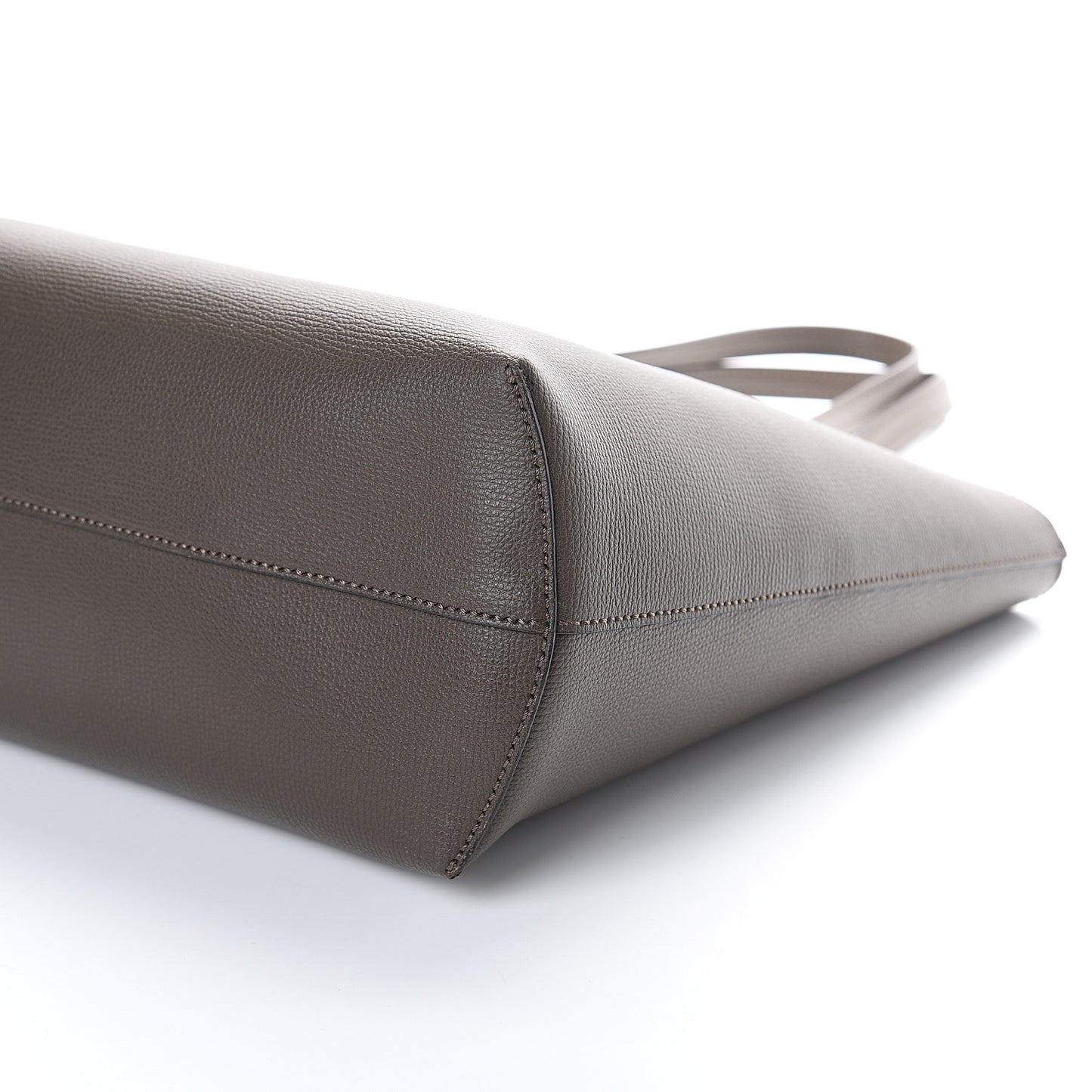 Vitello Vienna Enamel F is Fendi Shopping Tote Carbone Tobacco