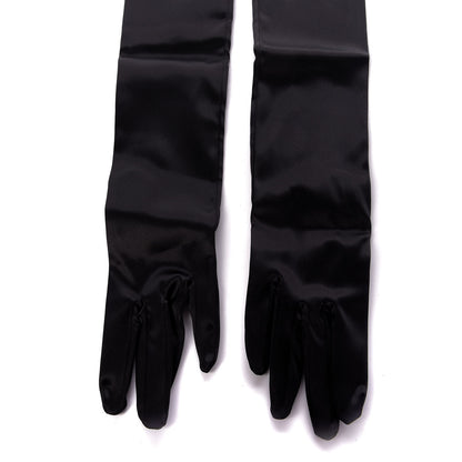 Gucci Satin Stretch Anika Gloves S Black 4 of 5
