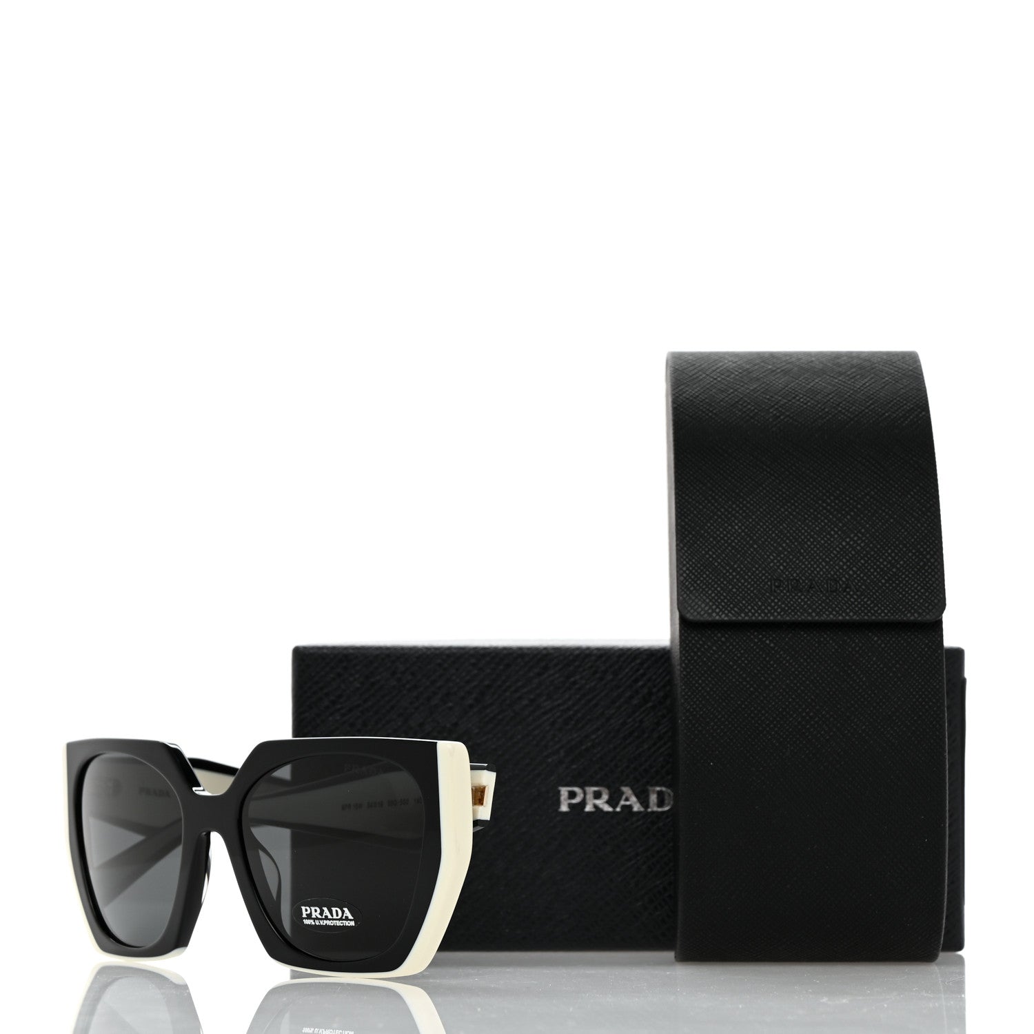 Prada Acetate Sunglasses SPR 15W Black White 8 of 8