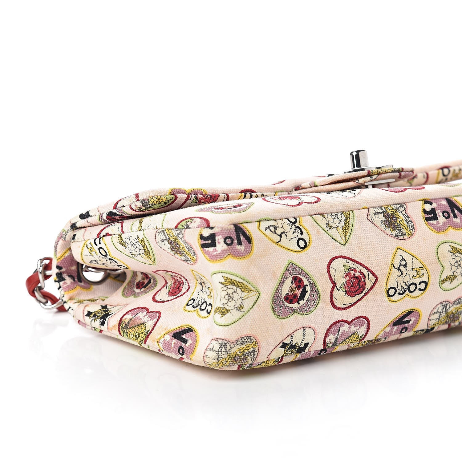 Chanel Canvas Coco Hearts Small Flap Bag Pink 8 of 10