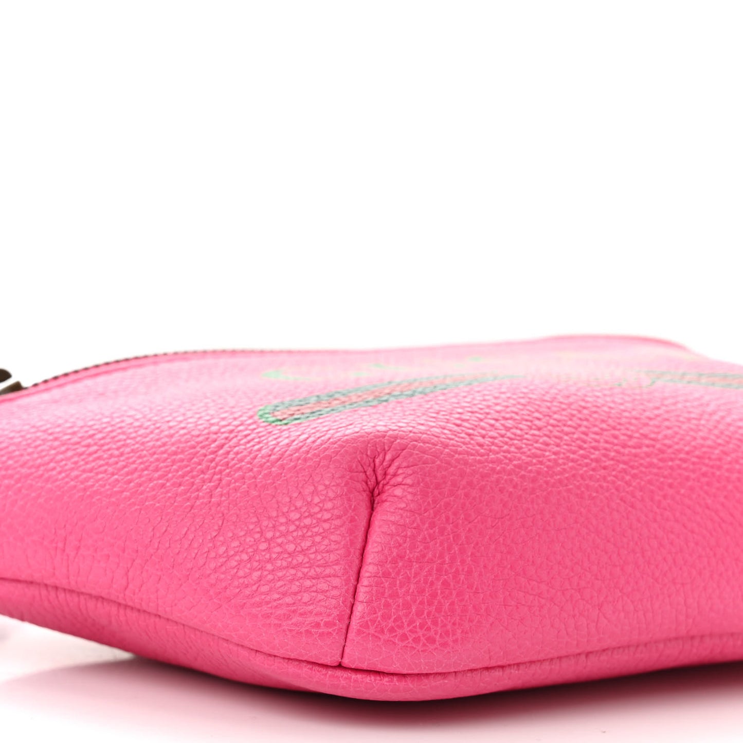 Grained Calfskin Small Logo Belt Bag Box Pink Green