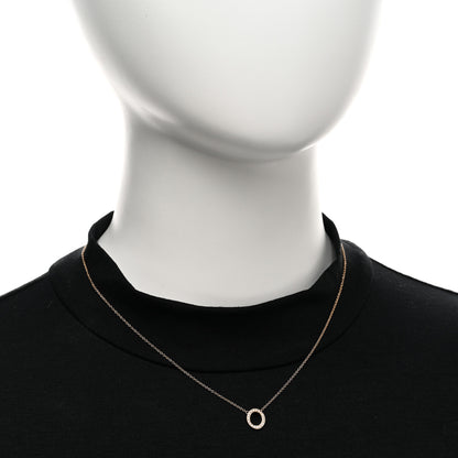 Tiffany 18K Rose Gold Diamond Letter O Pendant Necklace 2 of 4