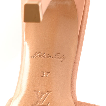 Louis Vuitton Lambskin Embossed Monogram Revival Mules 37 Peche Beige 7 of 8