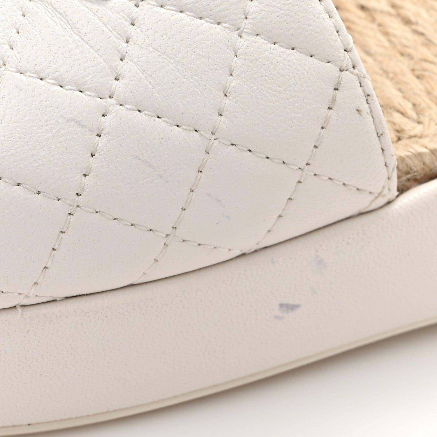 Chanel Lambskin Quilted CC Espadrille Slip On Sandals 41 White 12 of 14