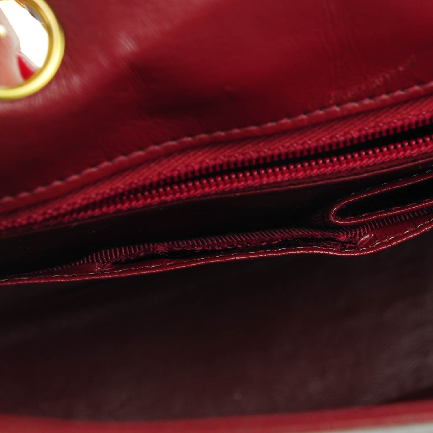 Chanel Lambskin Quilted Small Single Flap Dark Red 9 of 9