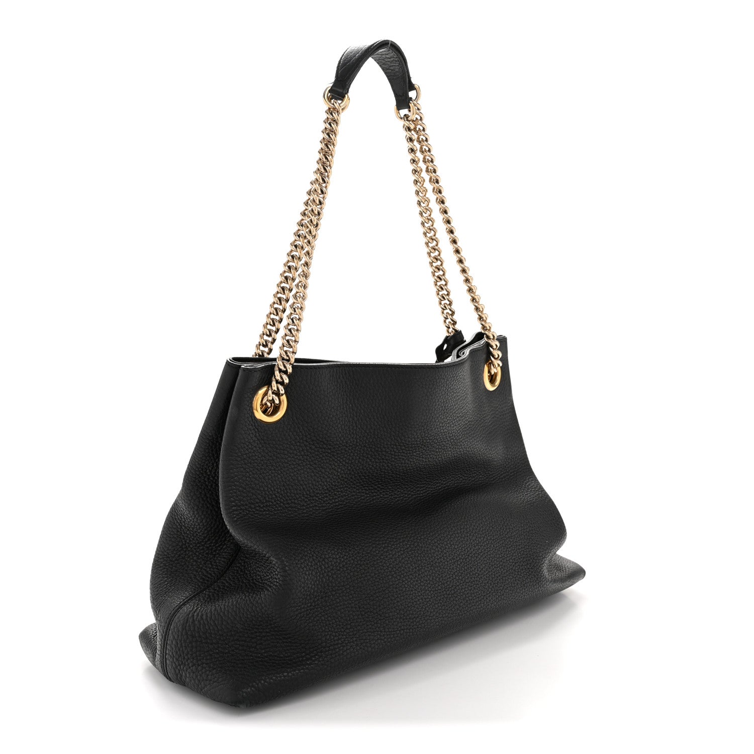Gucci Pebbled Calfskin Medium Soho Chain Shoulder Bag Black 3 of 13
