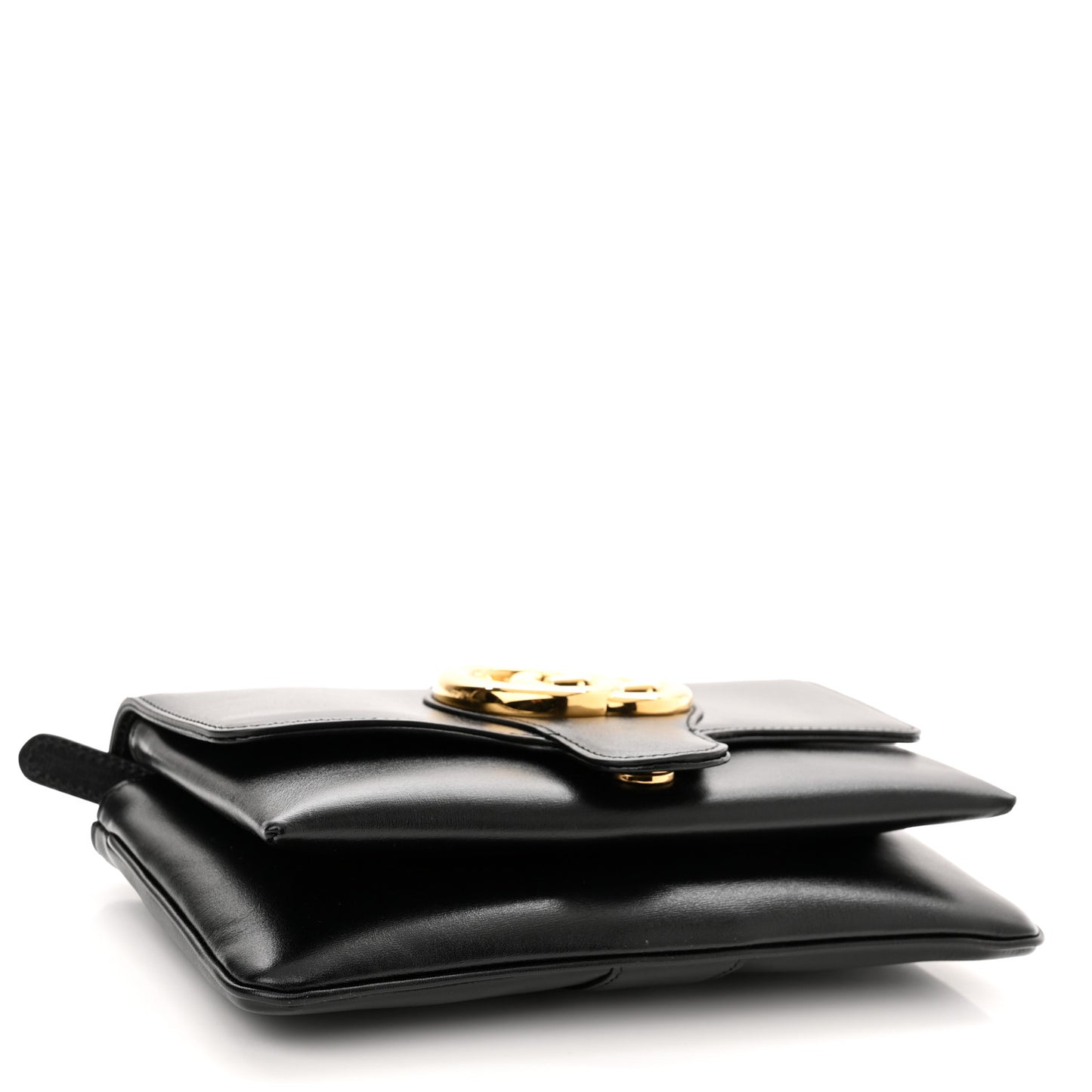 Vitello Palmellato Lux Small Arli Flap Shoulder Bag Black