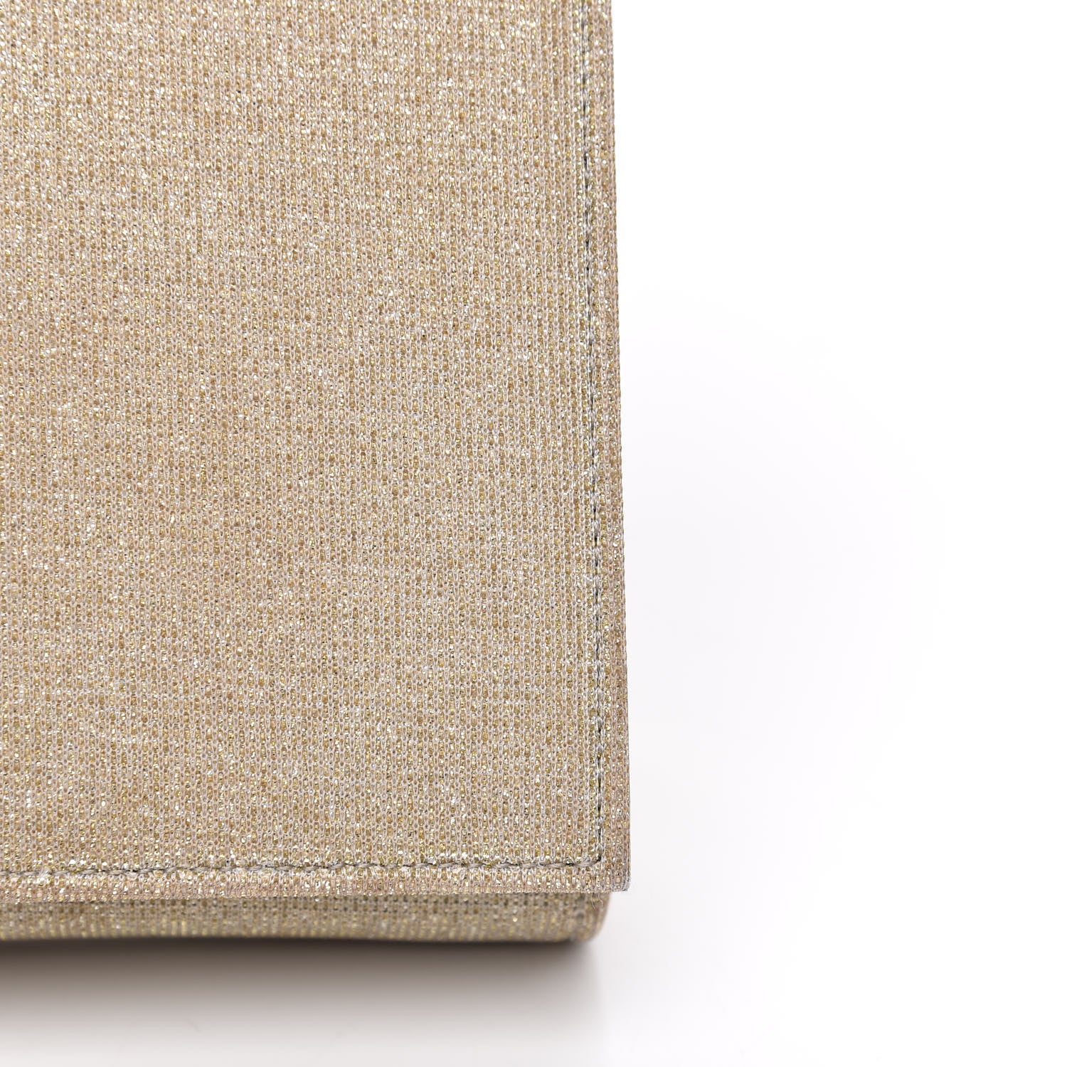 Saint Laurent Metallic Sparkle Fabric Monogram Chain Wallet Platino 9 of 13