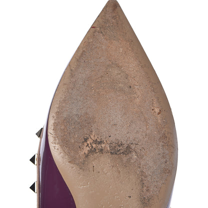 Valentino Garavani Patent Rockstud Ballerina Flats 38.5 Purple Poudre 12 of 20