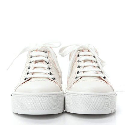 Hermes Calfskin Womens Voltage Sneakers 38.5 White Orange 2 of 11