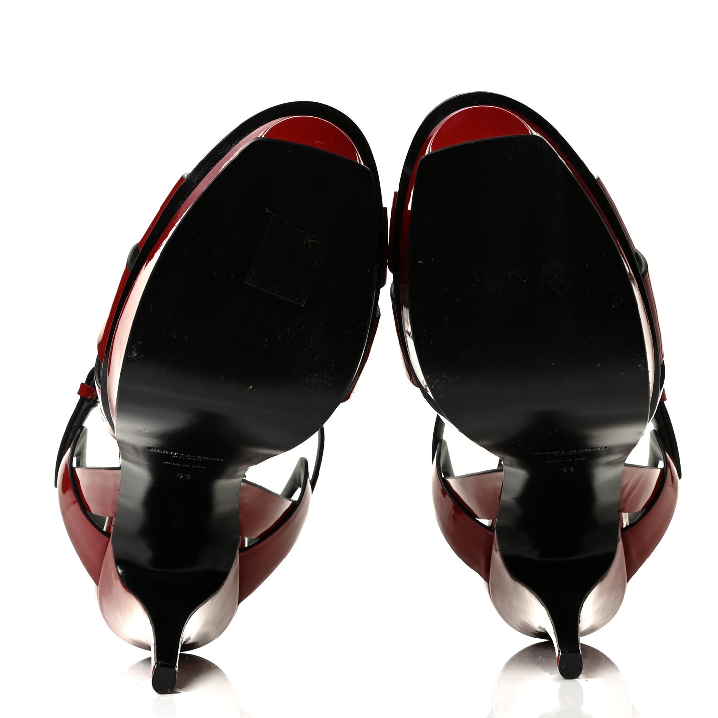 Patent Calfskin Tribute 105 Platform Sandals 41 Hot Red