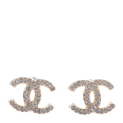Chanel Crystal CC Earrings Gold 1 of 5