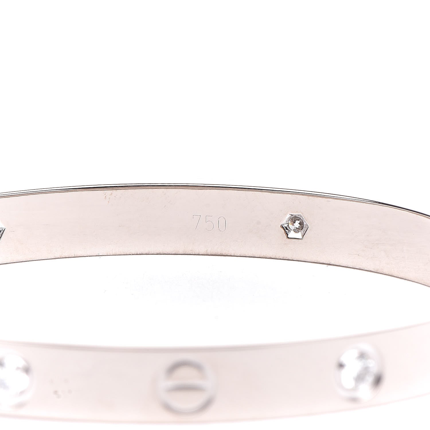 Cartier 18K White Gold 4 Diamond LOVE Bracelet 16 6 of 8