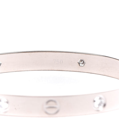 Cartier 18K White Gold 4 Diamond LOVE Bracelet 16 6 of 8