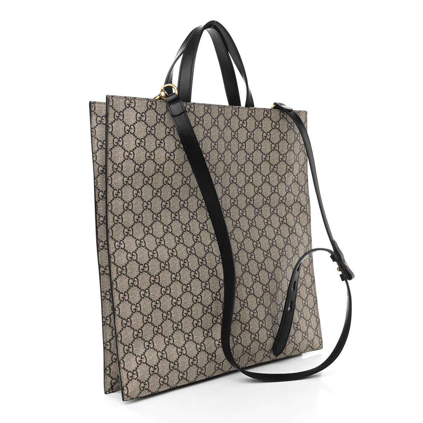 GG Supreme Monogram L'Aveugle Par Amour Print Vertical Tote Black