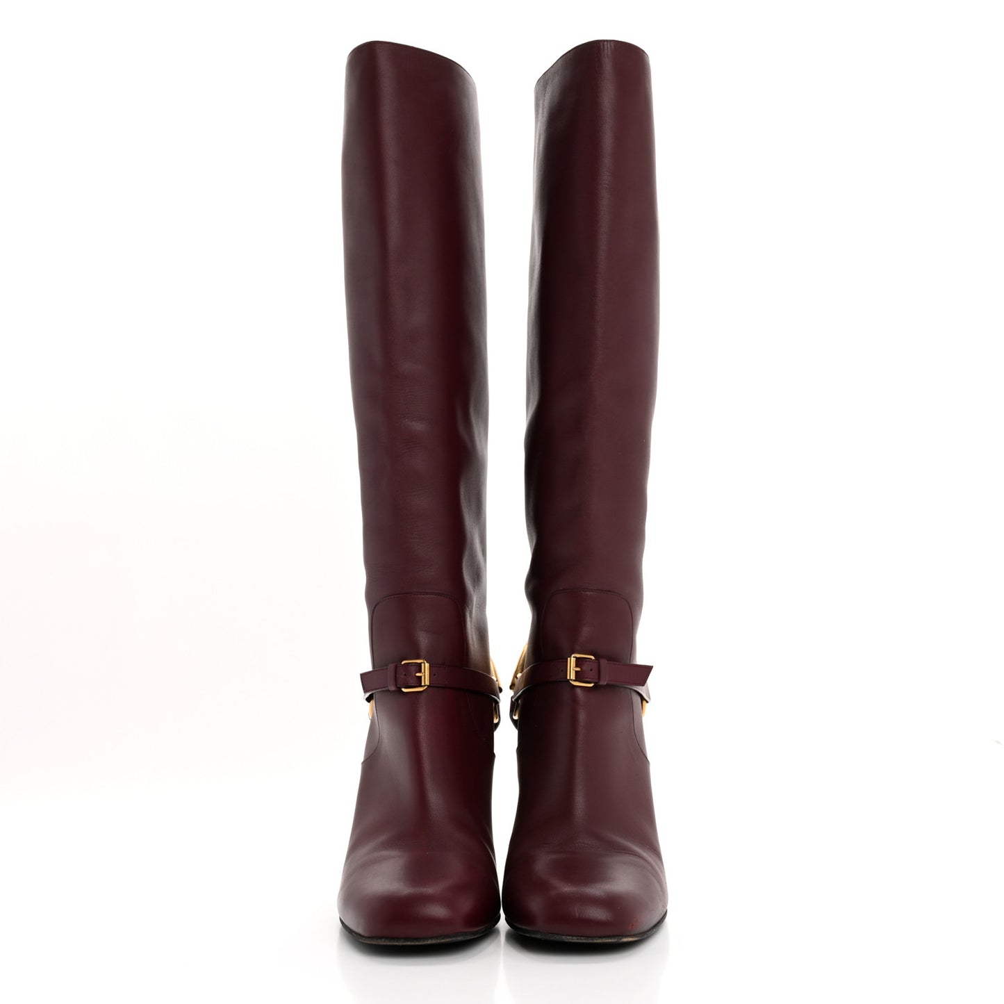 Calfskin Lifford Knee High Boots 40 Classic Burgundy