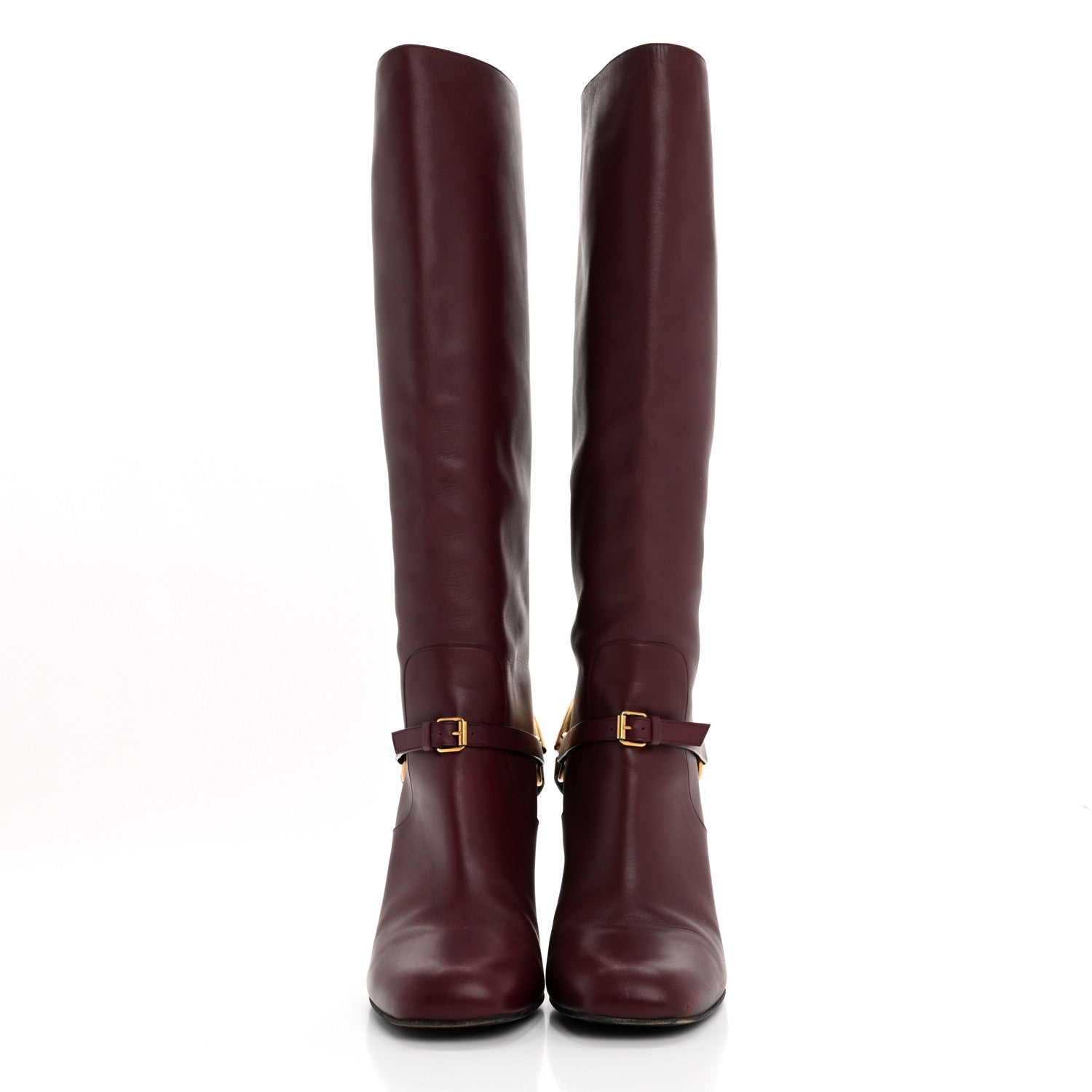 Gucci Calfskin Lifford Knee High Boots 40 Classic Burgundy 2 of 16