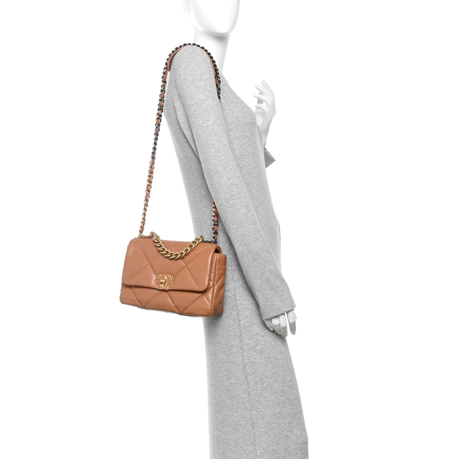 Chanel Lambskin Quilted Medium Chanel 19 Flap Brown 2 of 10