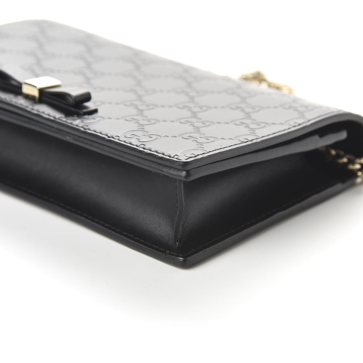 Guccissima Signature Bowy Chain Wallet Black
