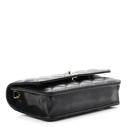 Chanel Caviar Quilted Twist Your Buttons Wallet On Chain WOC Black 3 of 9