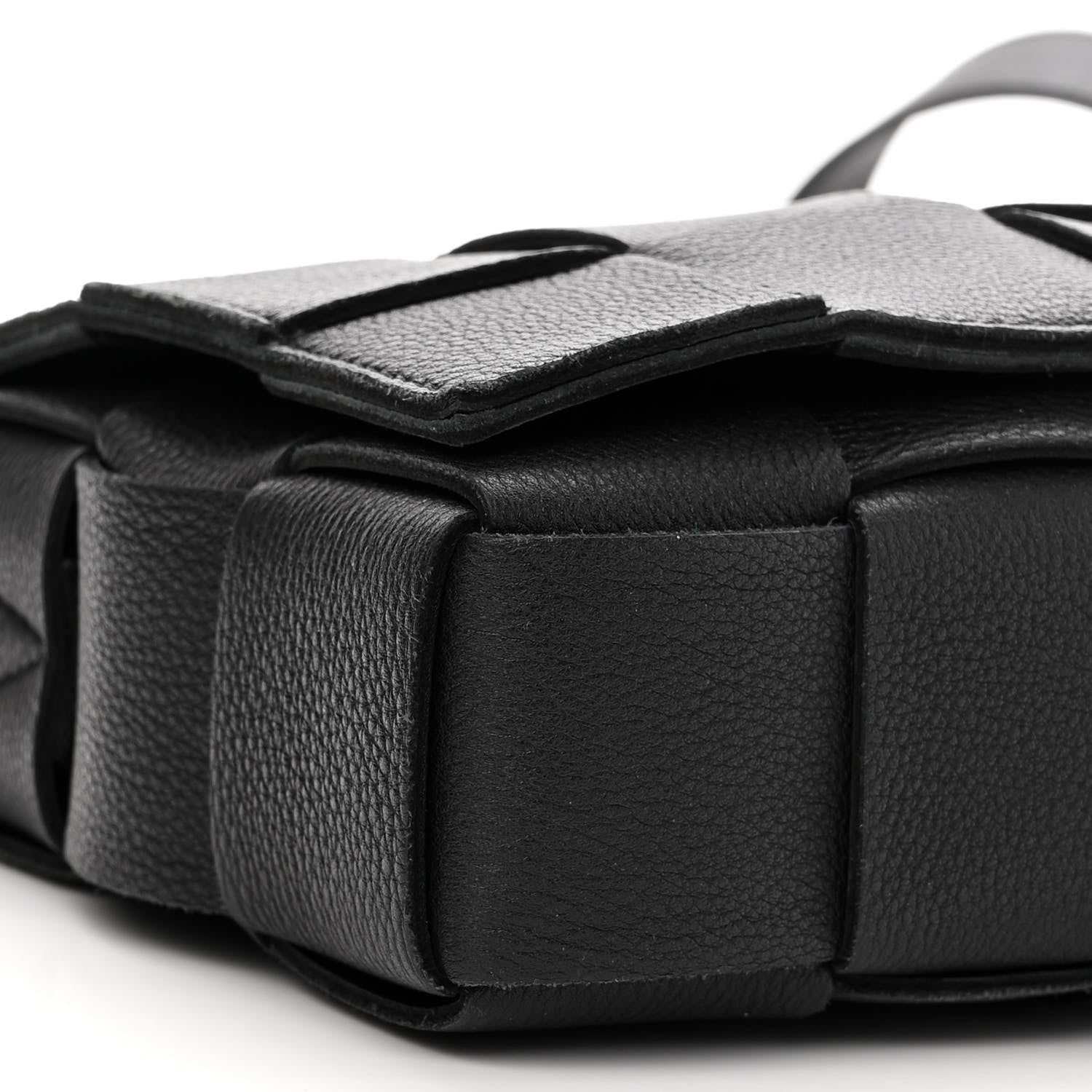 Bottega Veneta Grained Calfskin Maxi Intrecciato Cassette Crossbody Bag Black 8 of 10