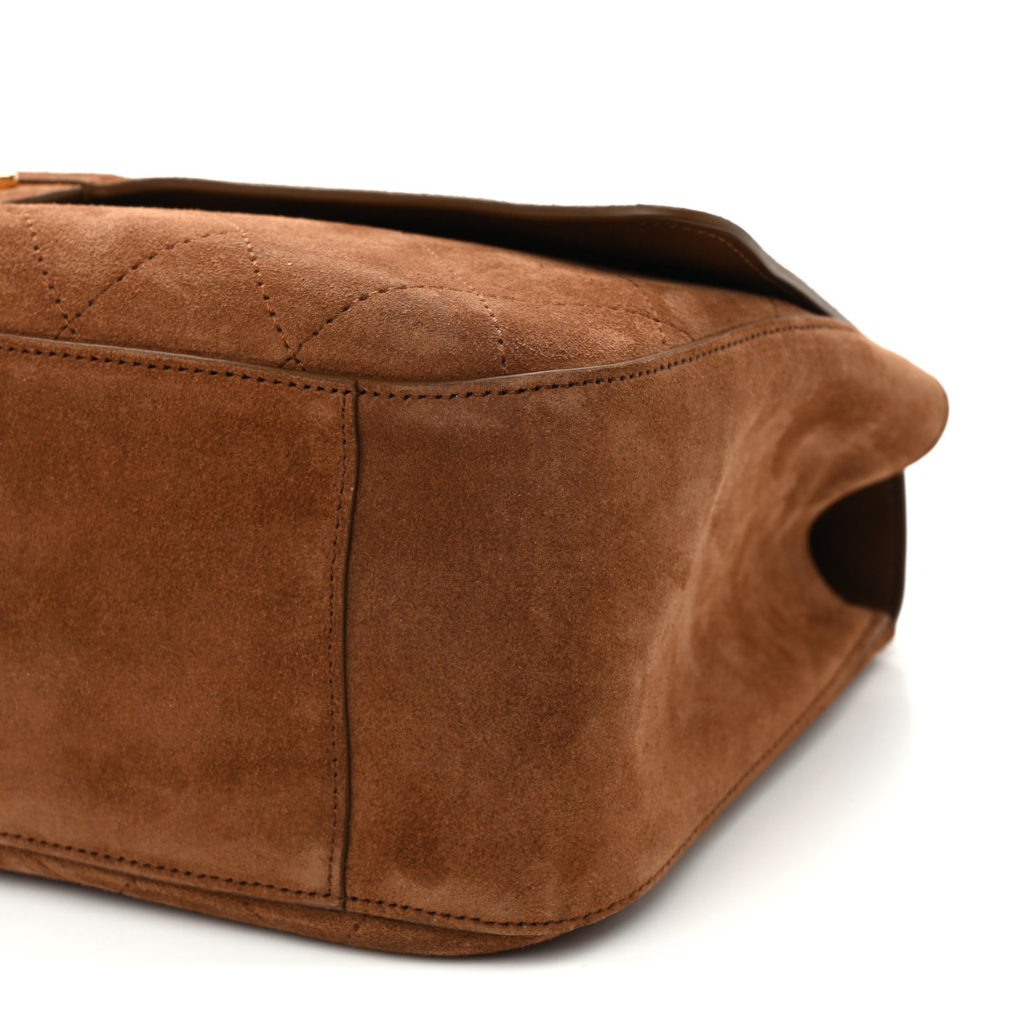 Suede Calfskin Small Souplissimo Maxi Flap Camel