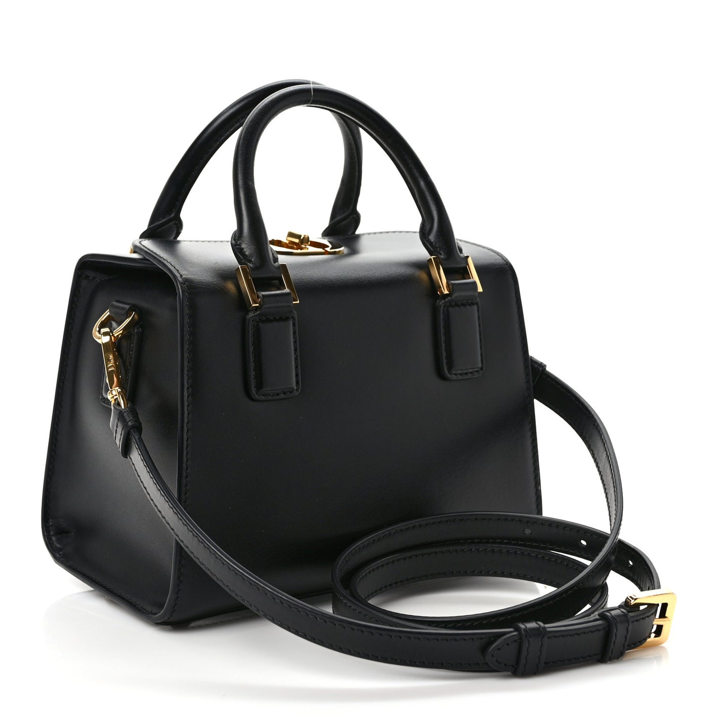 New Line Calfskin Small Boston Bag Black