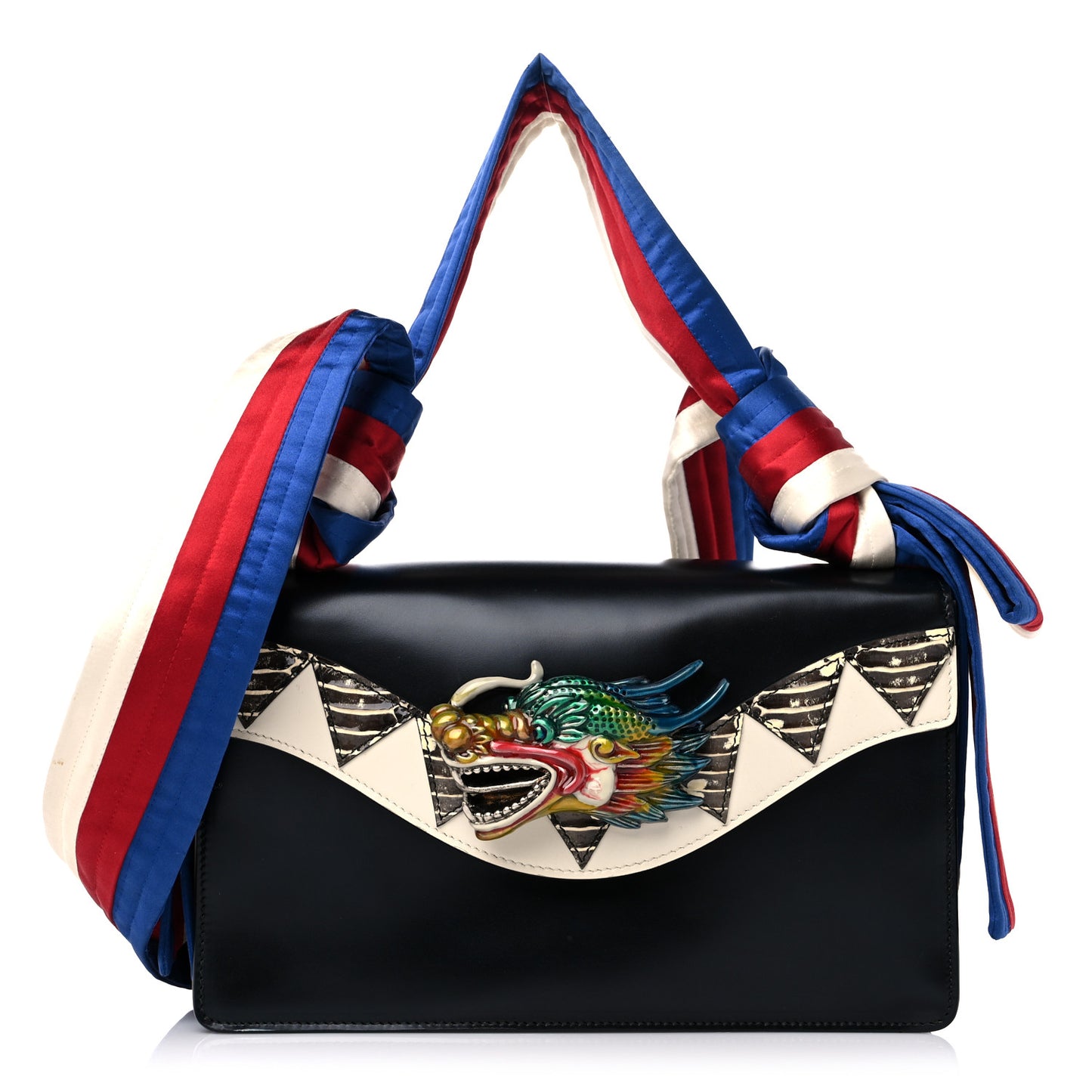 Calfskin Naga Dragon Small Shoulder Bag Black