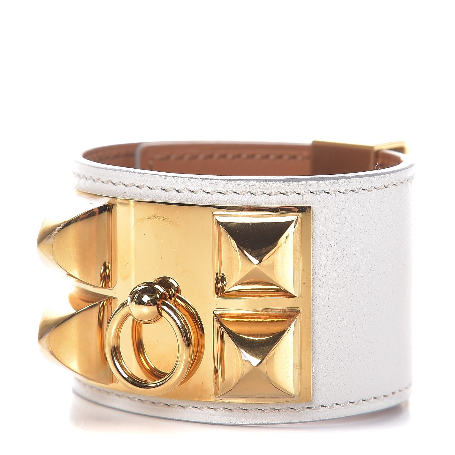 Hermes Swift Collier de Chien CDC Bracelet T2 Craie 1 of 7