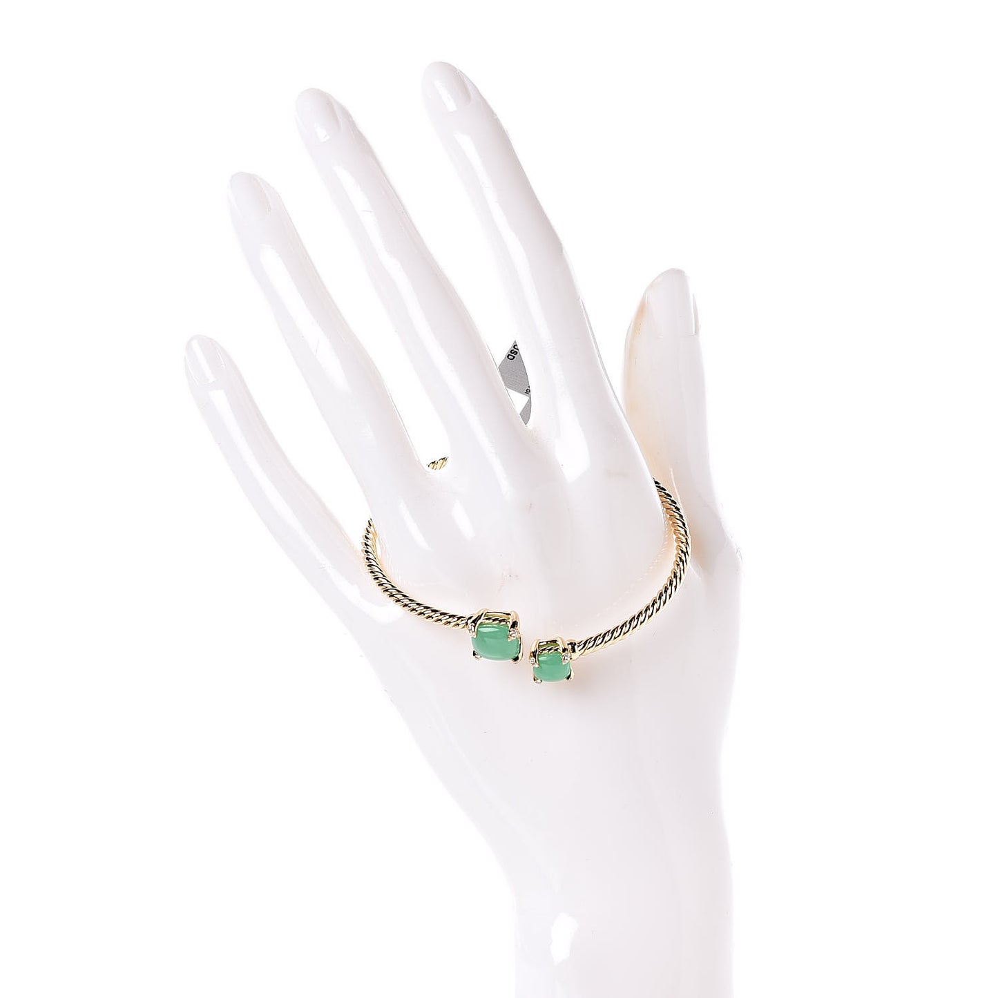 18K Yellow Gold Diamond Chrysoprase Chatelaine Bypass Bracelet