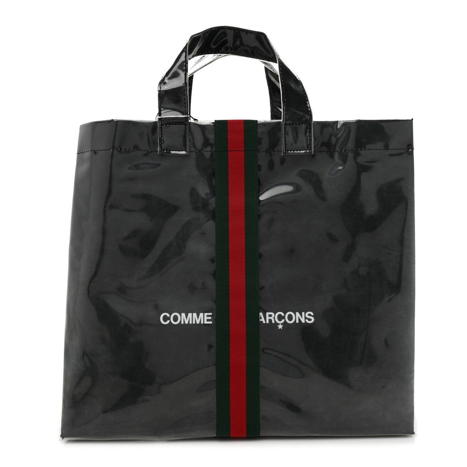 Gucci X Comme de Garçons Paper Plastic Web Shopper Tote Black 1 of 9