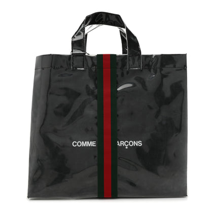 Gucci X Comme de Garçons Paper Plastic Web Shopper Tote Black 1 of 9