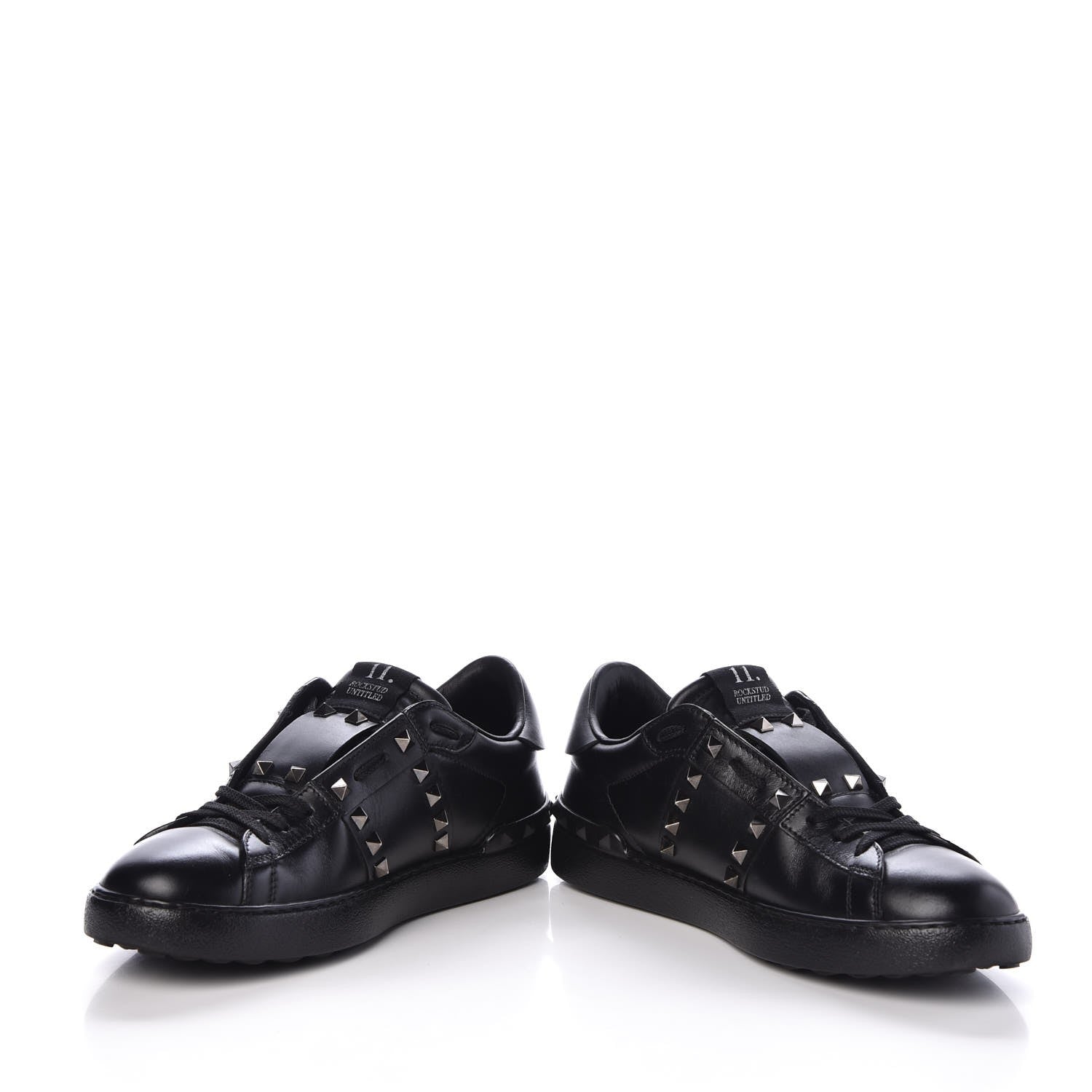Valentino Garavani Calfskin Mens Rockstud Untitled Open Sneakers 39 Black 5 of 12