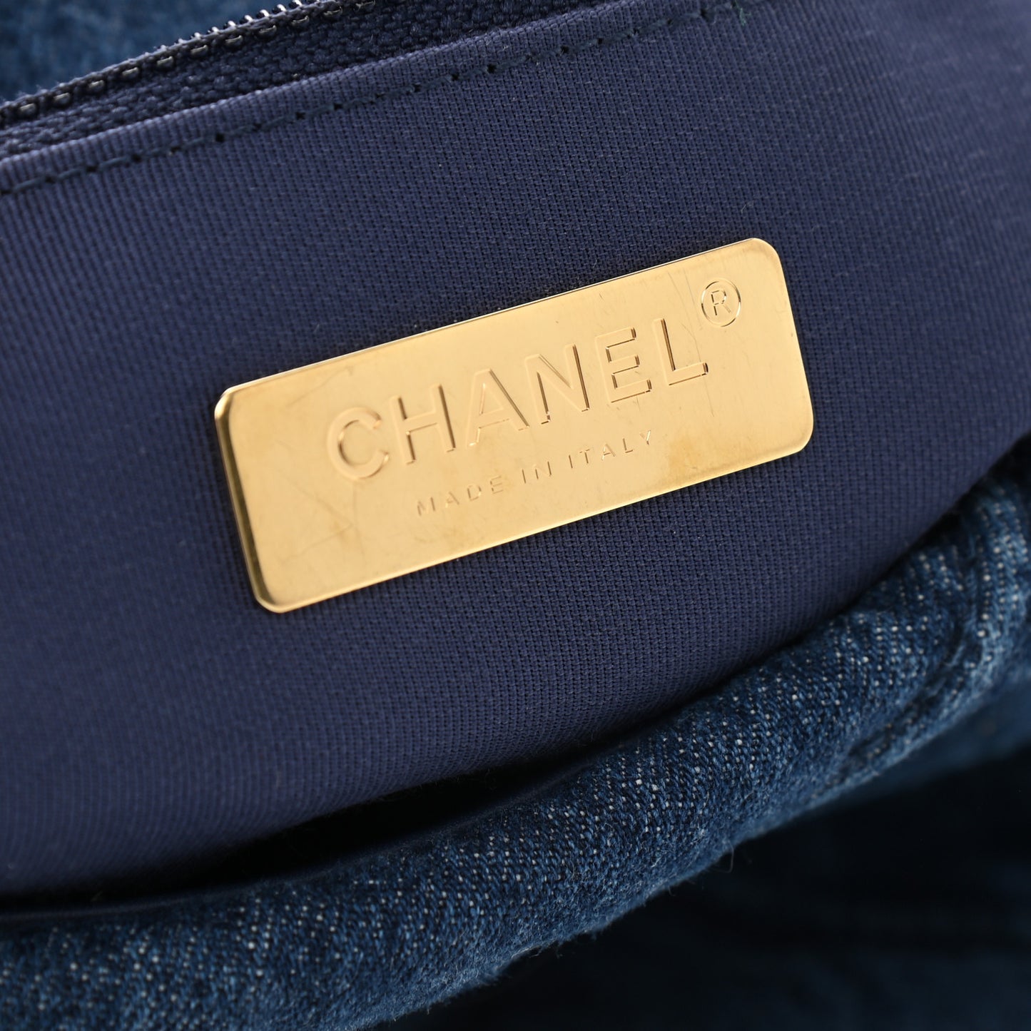 Denim Quilted Large Chanel 19 Flap Blue