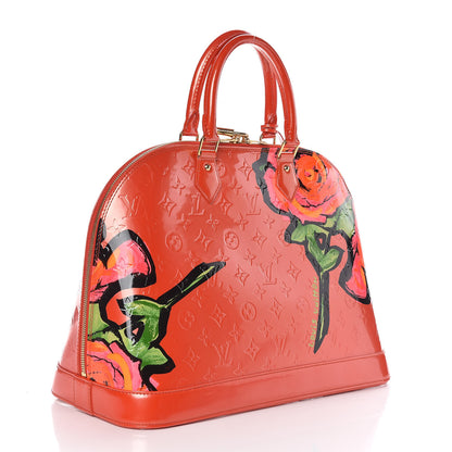 Louis Vuitton Vernis Roses Alma GM Orange Sunset 3 of 9